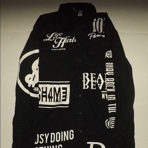 “101 percent” graphic button down dress shirt